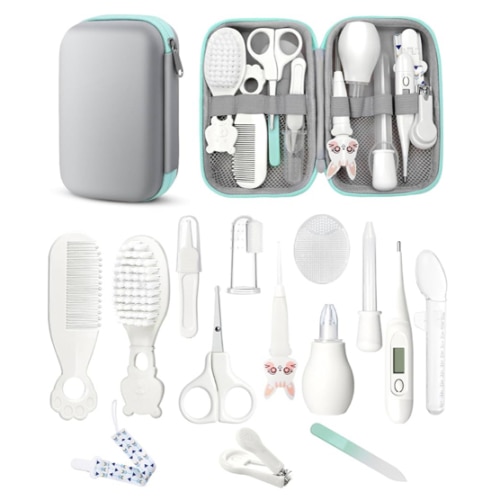 Baby Healthcare and Grooming Kit, Safety Newborn Nursery Baby Care Kit, with Hair Brush Comb, Nail Clipper, Thermometer, Pacifier Clip, Baby Registry Search, Baby Girl Boy Newborn Essentials