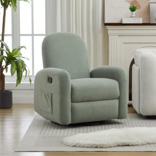 Ebern Designs Haaniyah Boucle Fabric Swivel & Rocking Recliner & Reviews | Wayfair