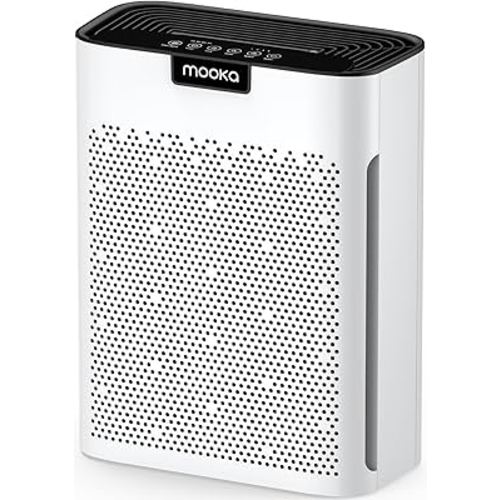 Air Purifiers for Home Large Room 2200 Ft² with Washable Filters, MOOKA H13 HEPA Air Purifier for Home Pets Bedroom with Fragrance, Air Cleaner for Smoke Dust Pollen Pets Hair Odor, KJ190L White