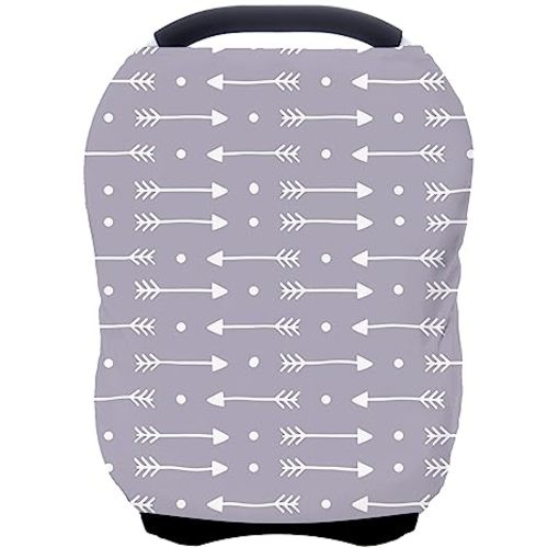 Car Seat Covers for Babies - Multi- use Nursing Carseat Canopy, Breastfeeding Covers, Baby Shower Gifts for Boys and Girls (dot Arrows) - dot arrows