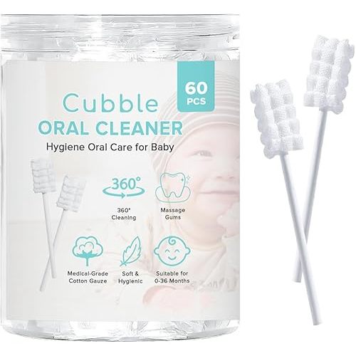 Baby Tongue Cleaner, 60pcs, Disposable Infant Toothbrush, Hygiene Oral Care Oral Wipes for Baby and Infant