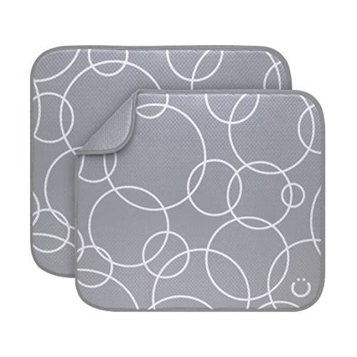Ubbi Microfiber Dish Drying Mat, Baby Bottle Drying Mat, Kitchen Counter Dish Mat, Pack of 2