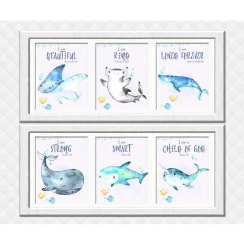 Under the Sea Nursery Art I Am Strong Beautiful You Are Loved - Etsy