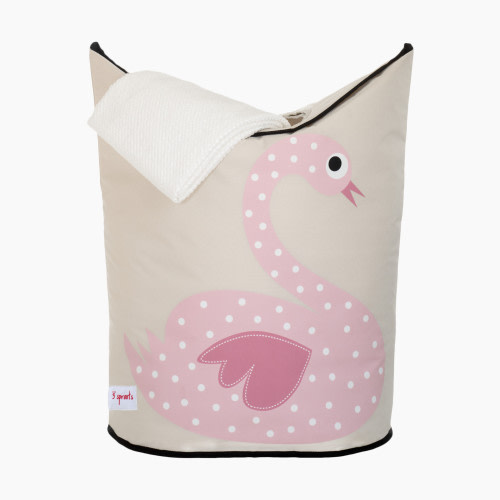 3 Sprouts Laundry Hamper - Pink Swan