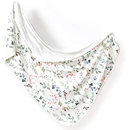 Jersey Knit Swaddle Blanket for Baby Girls - Watercolor Leaves