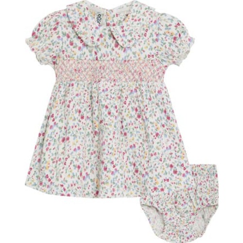 Floral Smocked Cotton Dress & Bloomers, 18-24M