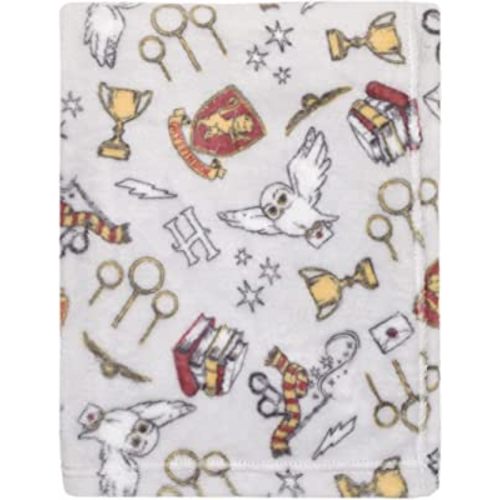 Warner Brothers Harry Potter Magical Moments Grey and White Super Soft Baby Blanket