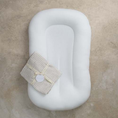Linen Social Baby Lounger (Natural Striped) - The Memo