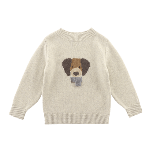 Denn Merino Wool Sweater | Dog | Arctic Ivory Melange