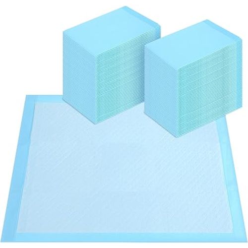 FluffyDream Super Absorbent Waterproof Dog and Puppy Pet Training Pad, Housebreaking Pet Pad,Blue (23.6"x23.6"(100PCS))