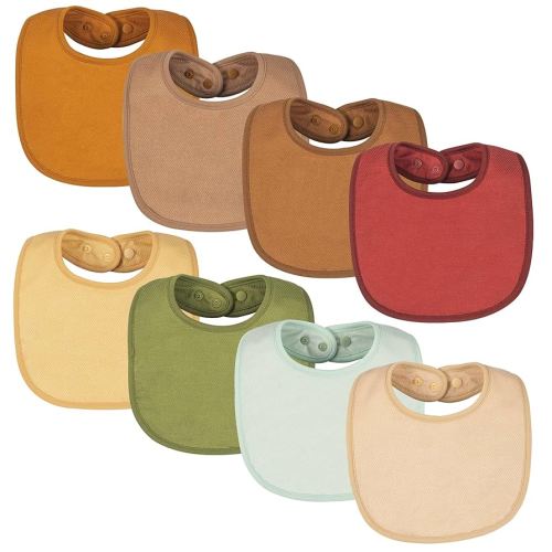 Tiny Twinkle 8 Pack Baby Food Bibs for Eating - Waterproof & Absorbent 6-12 Months Infant Bibs, OEKO-TEX Certified Drooling Bibs for Baby Led Weaning(Neutral Set 8-Pack)