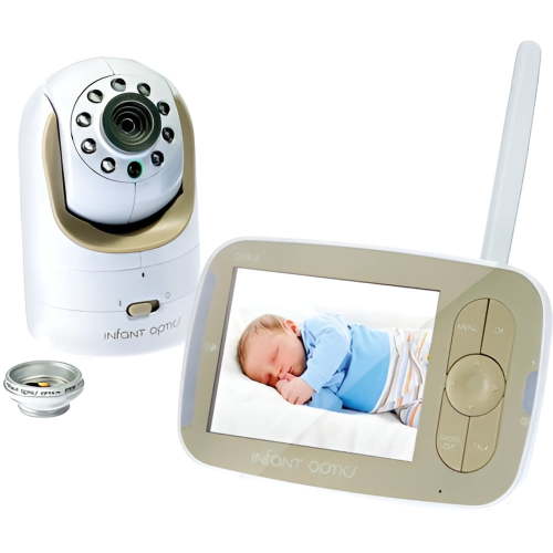 "Infant Optics Gold/White Video Baby Monitor with 3.5"" Screen and Remote Pan/Tilt"