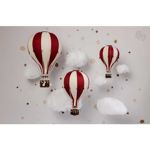 Personalized Burgundy - Cream Hot Air Balloon with Custom Letter | Nursery Wall Decor | Baby Shower Gift | First Birthday | Christening