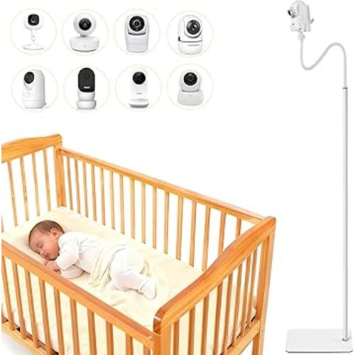 iTODOS Baby Monitor Floor Stand Holder Mount Compatible with Infant Optics DXR-8 Pro,Nanit Pro & Flex Stand,VTech VM819/VM901,HelloBaby,Momcozy,eufy,Motorola,Owlet, Keep Baby Away from Touching