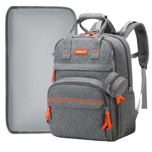 Aomay Multifunctional Baby Diaper Bag Backpack, Portable, Large Capacity, Waterproof, for Newborn, Mom, Dad