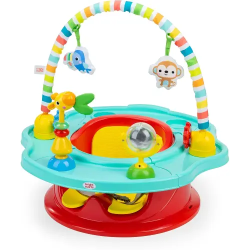 Bright Starts 3-in-1 SuperSeat Playful Paradise, Baby Activity Seat with Toys, Snacking Tray, Booster Seat, BPA Free Tray, Unisex, 6 Months +
