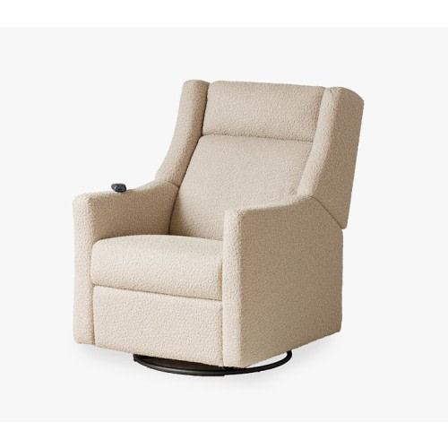 Babyletto Kiwi Deluxe Recliner with Heat & Massage, Almond Loop Teddy