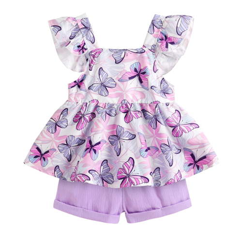 Younger Tree Baby Girl Clothes Outfits Summer Sleeveless Ruffle Bowknot Dress Top Shorts Set 2PCS for 12-18 Months