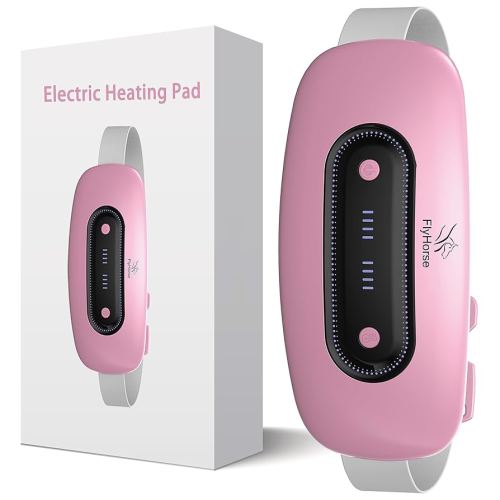 Electric Heating Pad, Portable Cordless Menstrual Heating Pad with 4 Heat Levels and 4 Massage Modes, Fast Large Heating Belly Wrap Belt for Cramps, Back Pain Relief Gifts for Women Girls Her (Pink)