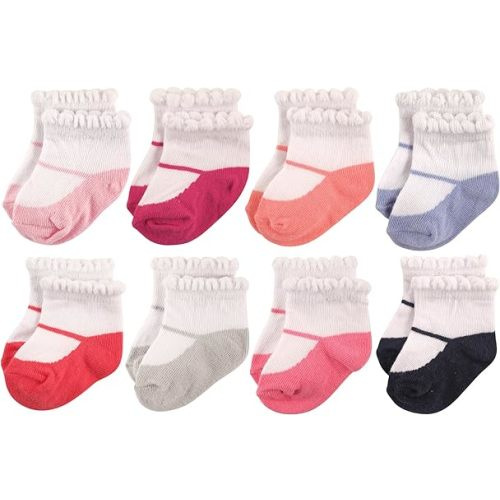 Hudson Baby Baby Girls' Cotton Rich Newborn and Terry Socks