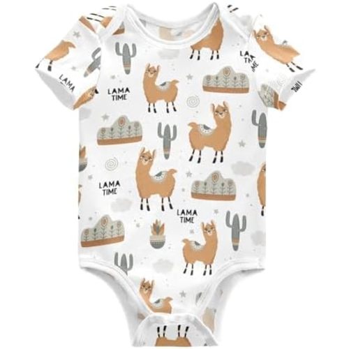 Ollabaky Unisex Baby Bodysuits Short Sleeve Cotton Baby Clothes for Girls 0-24 Months