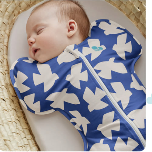 Swaddle Up™ 1.0 TOG Cotton Cobalt Paperbirds