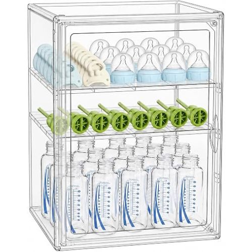 KOLIPI Baby Bottle Storage Organizer for Countertop Cabinet, Large