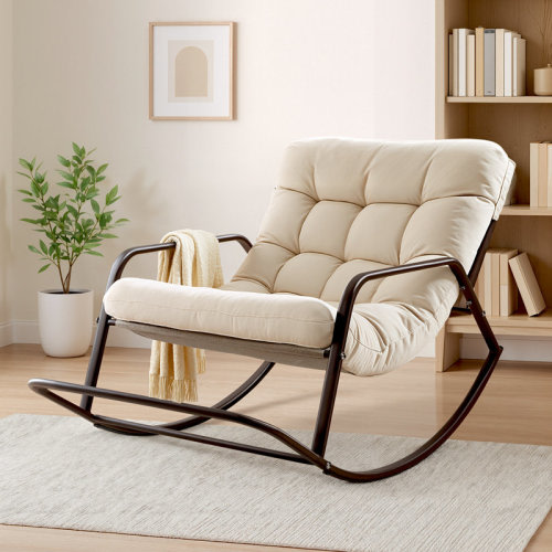 George Oliver Indoor Royal Rocking Chair, Lounge Chair Rocker, Cushioned Papasan Rocking Chair, Patio Rocker Recliner | Wayfair