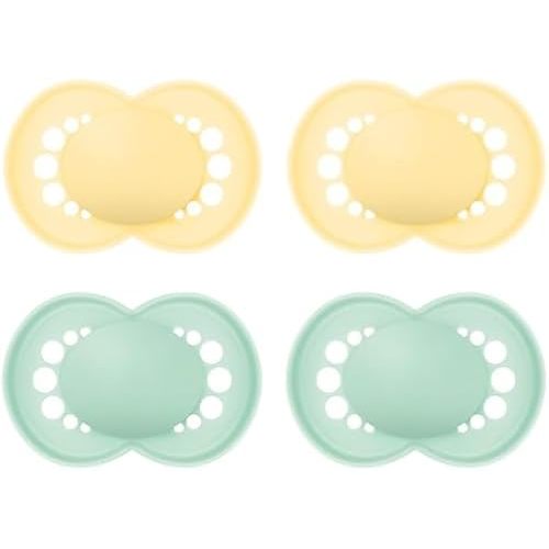 MAM Original Matte Baby Pacifier, Nipple Shape Helps Promote Healthy Oral Development, Sterilizer Case, Unisex, 16+, 2 Count (Pack of 2)