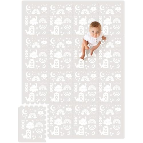 Premium Soft Foam Play Mat for Baby, 5.6 x 4 ft , Easy to Clean - The Perfect Modern Foam Playmat Fits Nicely with Your Kids Playroom Or Home Decor 0.5" Thickness (RainBoho)
