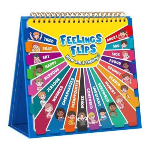 Kids' Feelings and Emotions Books Set - Calm Down Corner Supplies & Emotional Learning Tools for Toddlers - Social-Emotional Flip Book, Charts