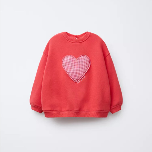 HEART PATCH SWEATSHIRT - Red | ZARA United States