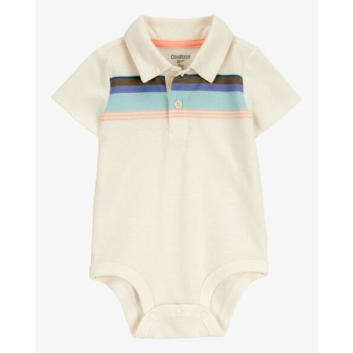 Baby Striped Polo Short-Sleeve Bodysuit - Cream - OshKosh | Carter's