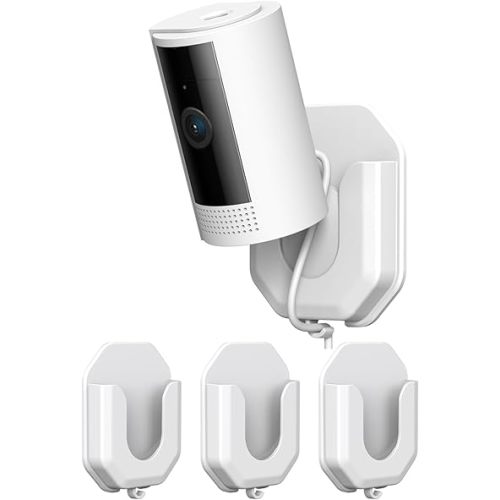 3 Pack Ring Indoor Camera No Drill No Screws Wall Mount Bracket Compatible with Ring Indoor Cam (2nd Gen)/Blink Mini /Mini 2 /Blink Outdoor 4 Camera Adhesive Wall Mount