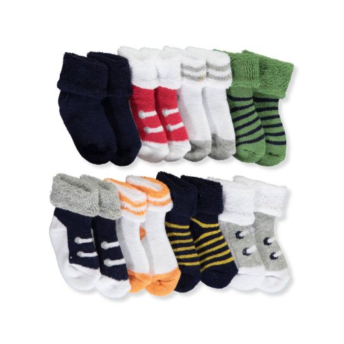 Baby Boys' Newborn Terry Socks 8-Pack - Athletic - 0 - 6 months