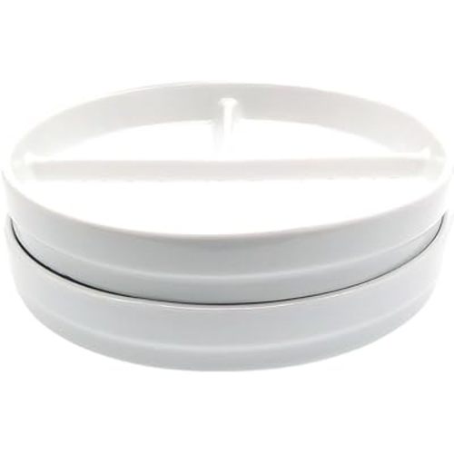 Elk and Friends Kids 6.7” Porcelain White Plates | Divided Plates | Suitable for Kids/Toddlers | Microwave & Dishwasher Safe | Non Slip | Snack Dishes | 2 Pack