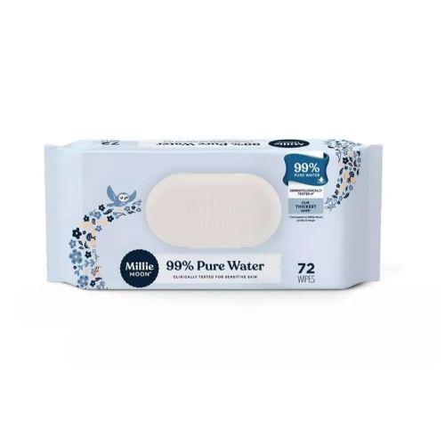Millie Moon 99% Pure Water Baby Wipe, 72ct