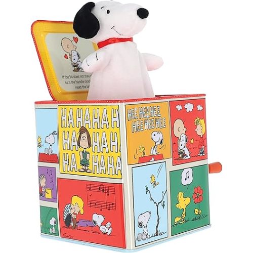 Kids Preferred Peanuts Jack in the Box with Snoopy - Musical Toy Plays You are My Sunshine, Colorful Durable Metal Jack-in-the-Box, for Toddlers