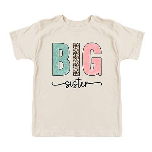 Big Sister Leopard Youth Short Sleeve Graphic Tee