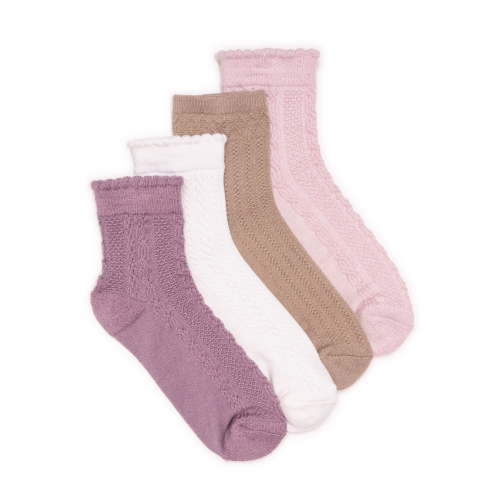 MUK LUKS Women's Dream Step Quarter Crew Socks, 4 Pair Pack
