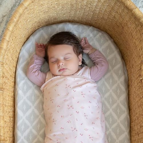 HALO 100% Cotton Sleepsack Swaddle, 3-Way Adjustable Wearable Blanket, TOG 1.5, Pink Floral, Newborn, 0-3 Months