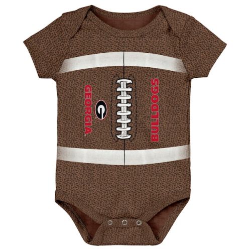 Georgia Bulldogs Newborn & Infant Catch Me Football Bodysuit - Brown