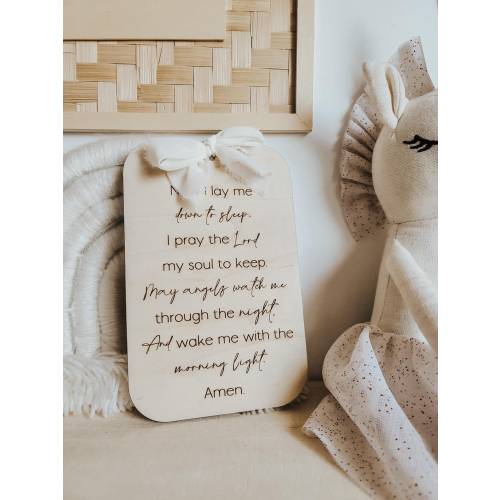 Now I Lay Me Down To Sleep Prayer Sign | Nursery Signs | Christian Decor | Nursery Decor | Kids Bedtime Prayer Sign | Christian Baby Gifts