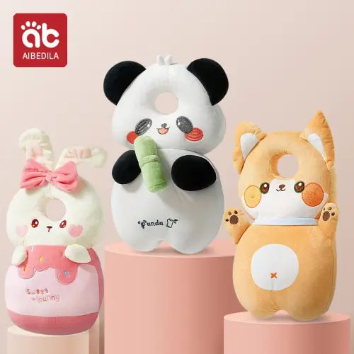 Baby Walkers Head Protection Cushion Animals Plush Pad Adjustable Straps Baby Protective Pad Showering Gift for Toddler Children