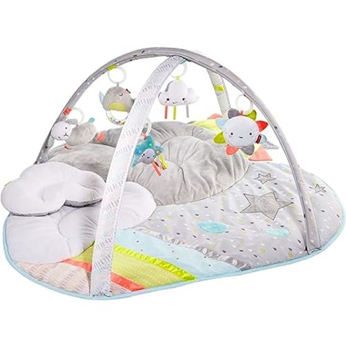 Skip Hop Tummy Time Mat, 3-in-1 Activity Baby Play Gym, Age 0-2y, Silver Lining Cloud, Grey