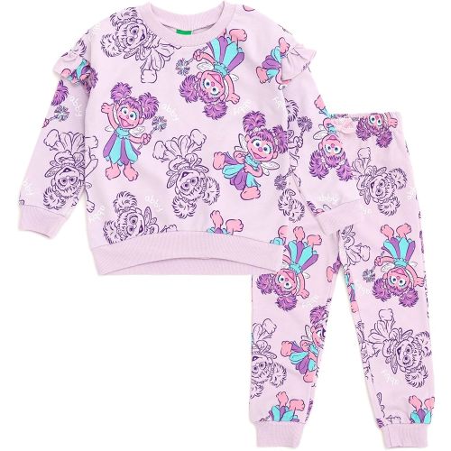 Sesame Street French Terry Sweatshirt and Pants Outfit Set Infant to Toddler Sizes (12 Months - 5T)