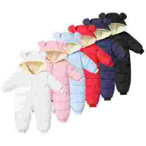 Esaierr Newborn Baby Romper Puffer Jacket Girls Boys Snowsuit Jacket Winter Jumpsuit with Ear Hooded for 3M-24M