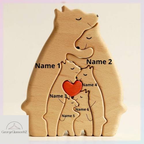 Wooden Bear Family Puzzle Custom Wooden Bear Puzzle - Etsy