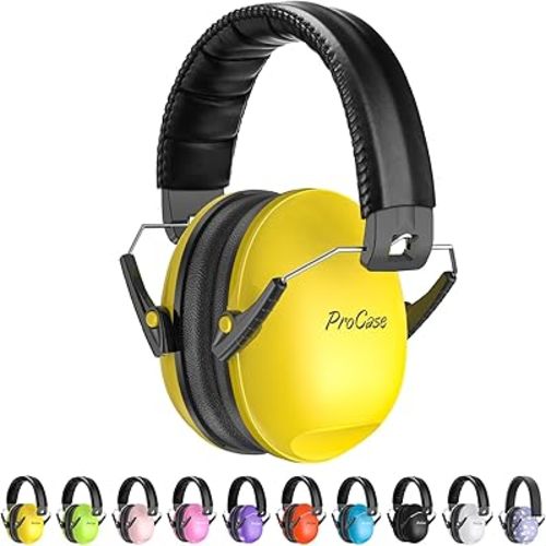 ProCase Noise Cancelling Headphones for Kids Toddler, SNR 27dB Noise Reduction Ear Muffs, Hearing Protection for Monster Jam, Concerts, Fireworks, Shooting, Air Show, Autism Sensory Needs -Yellow