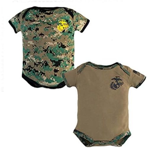 Two-Pack Baby Bodysuit Set with Marine Corps Logo - USMC Pride Starts Early